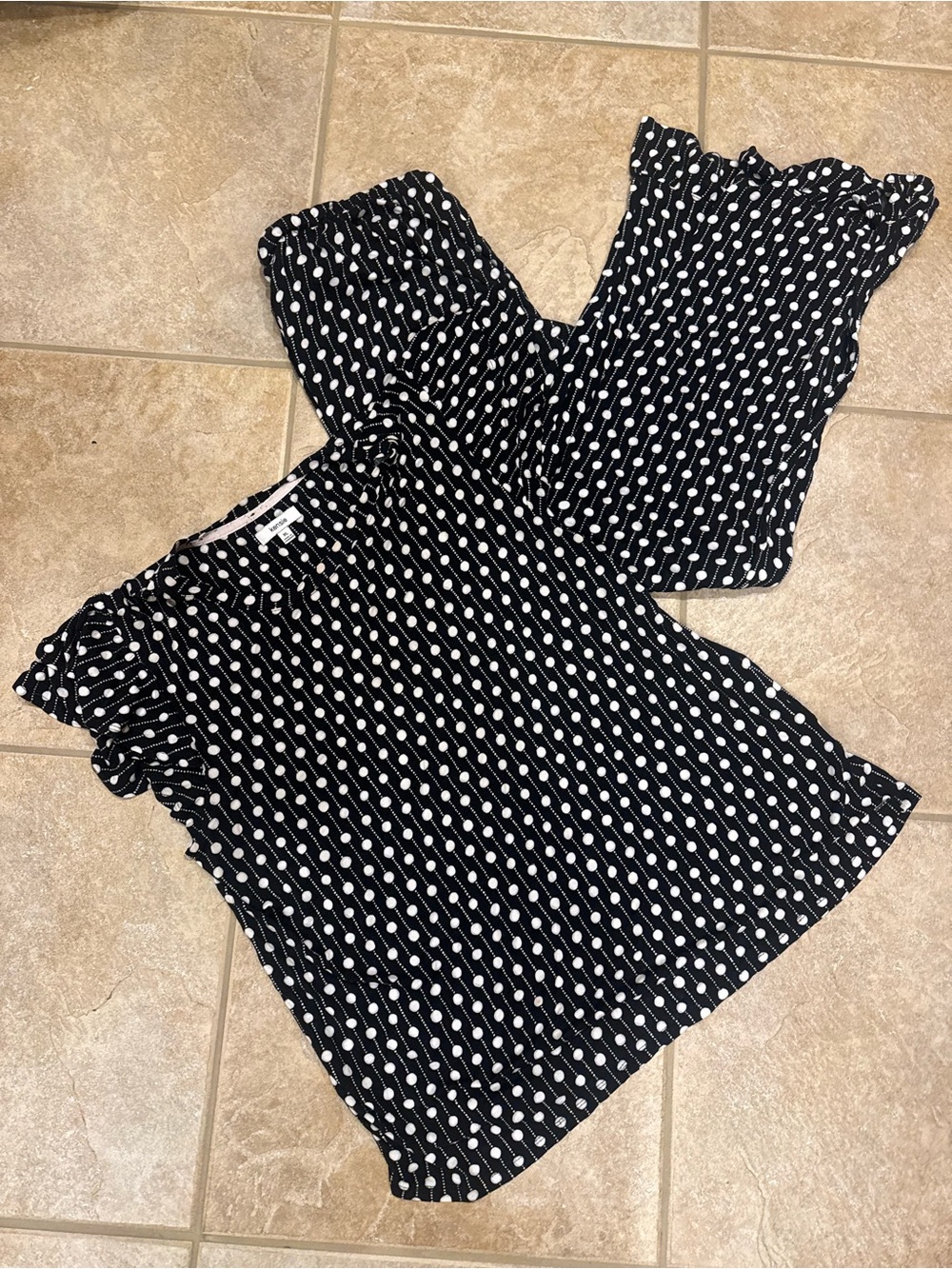 Kensie Black and White Polka Dot Pajama Set